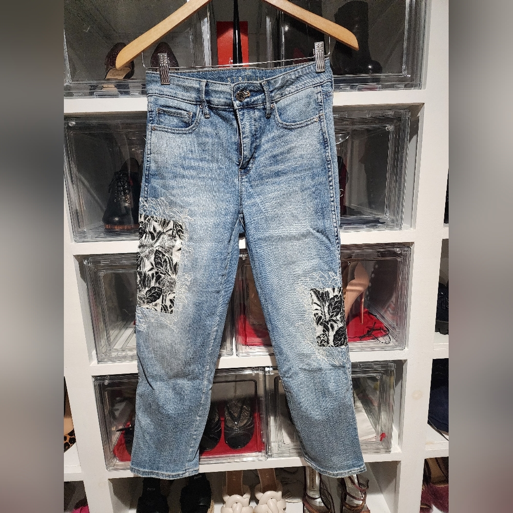 White House Black Market embroidered jeans